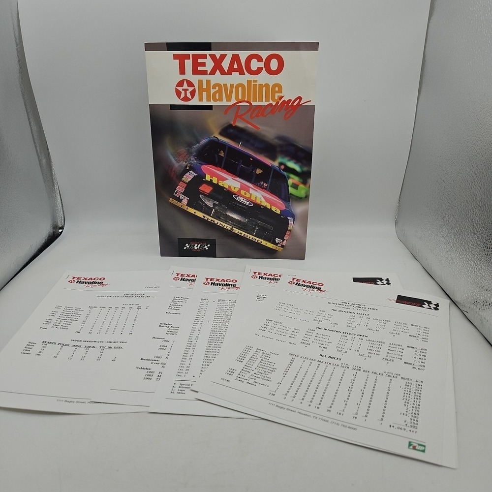 Vintage‎ Nascar Press Kit Texaco Havoline Racing Team Dale Jarrett Media Guide